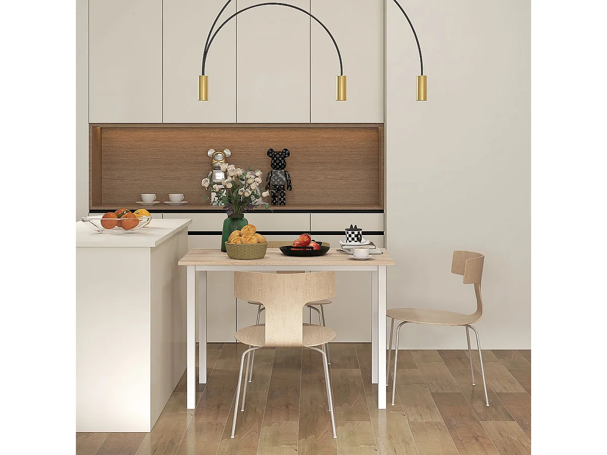 Mesa de comedor madera natural 160x70x76 cm HOMCOM