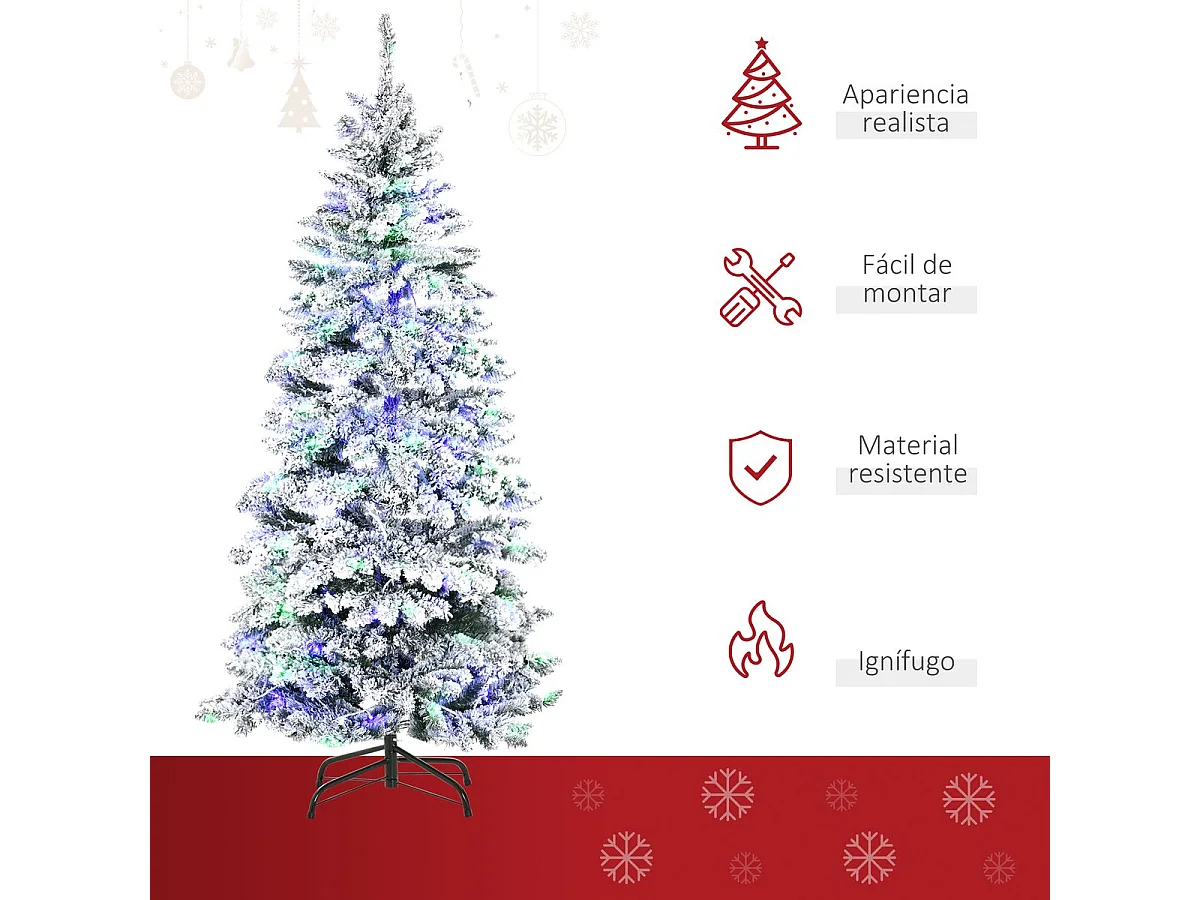 Árbol de navidad verde 112x112x210 cm HOMCOM