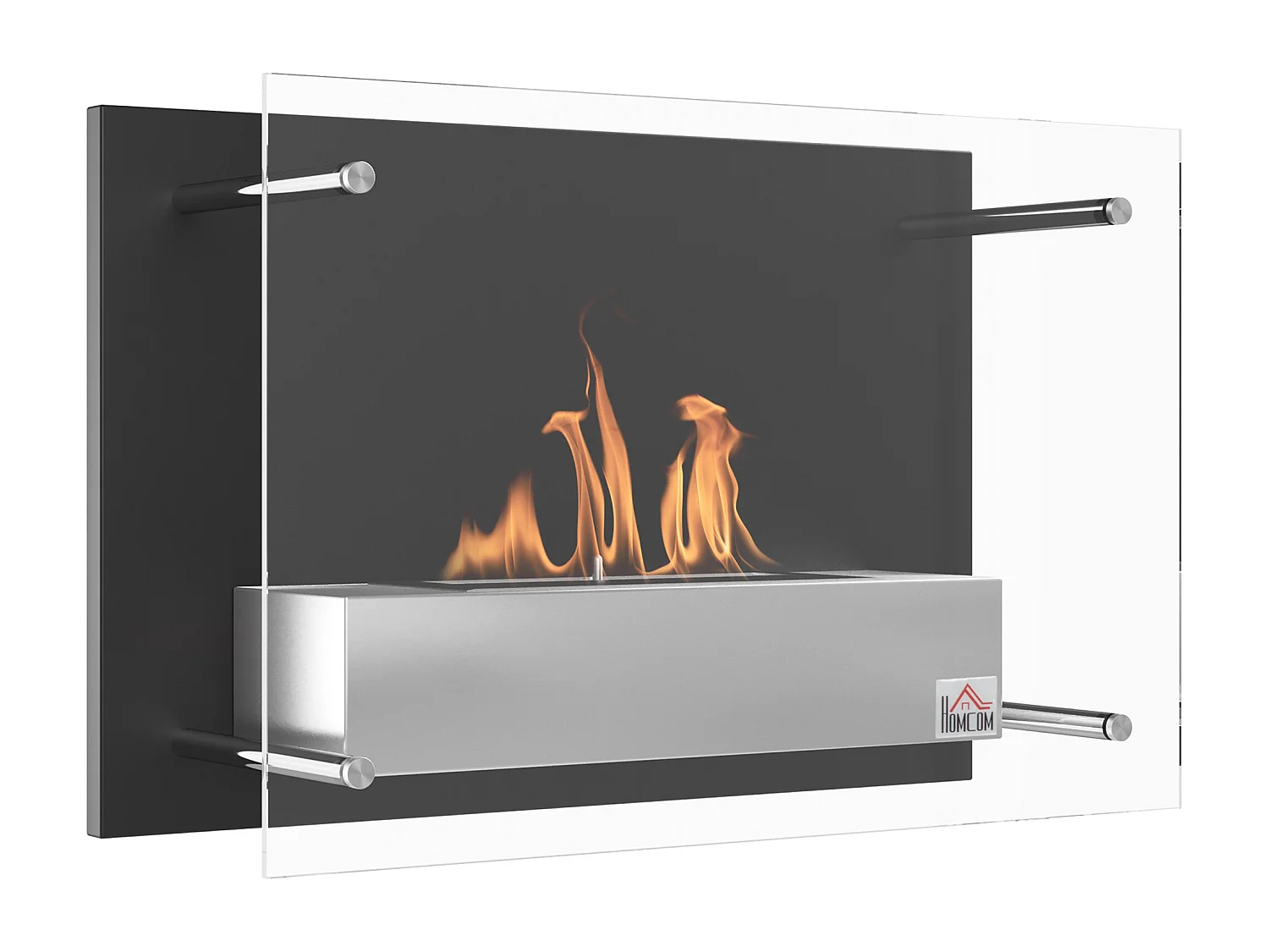 Chimenea de etanol negro 60x22x40 cm HOMCOM