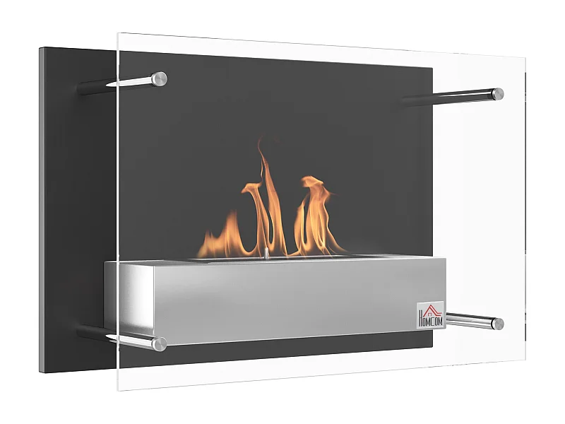 Chimenea de etanol negro 60x22x40 cm HOMCOM