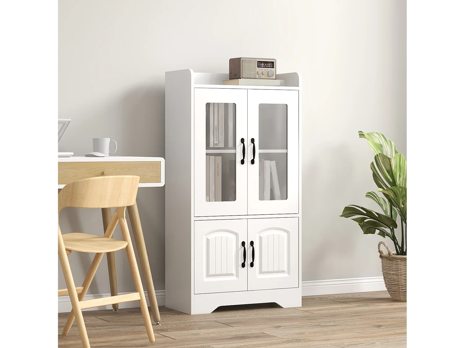 Vitrina de salón blanco 60x30x116 cm HOMCOM