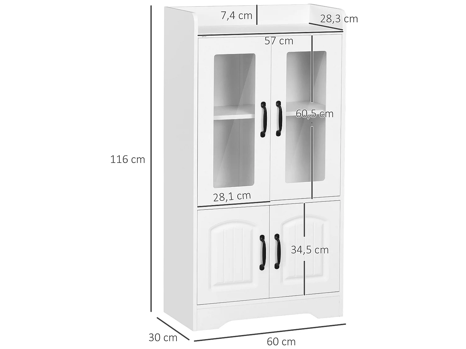 Vitrina de salón blanco 60x30x116 cm HOMCOM