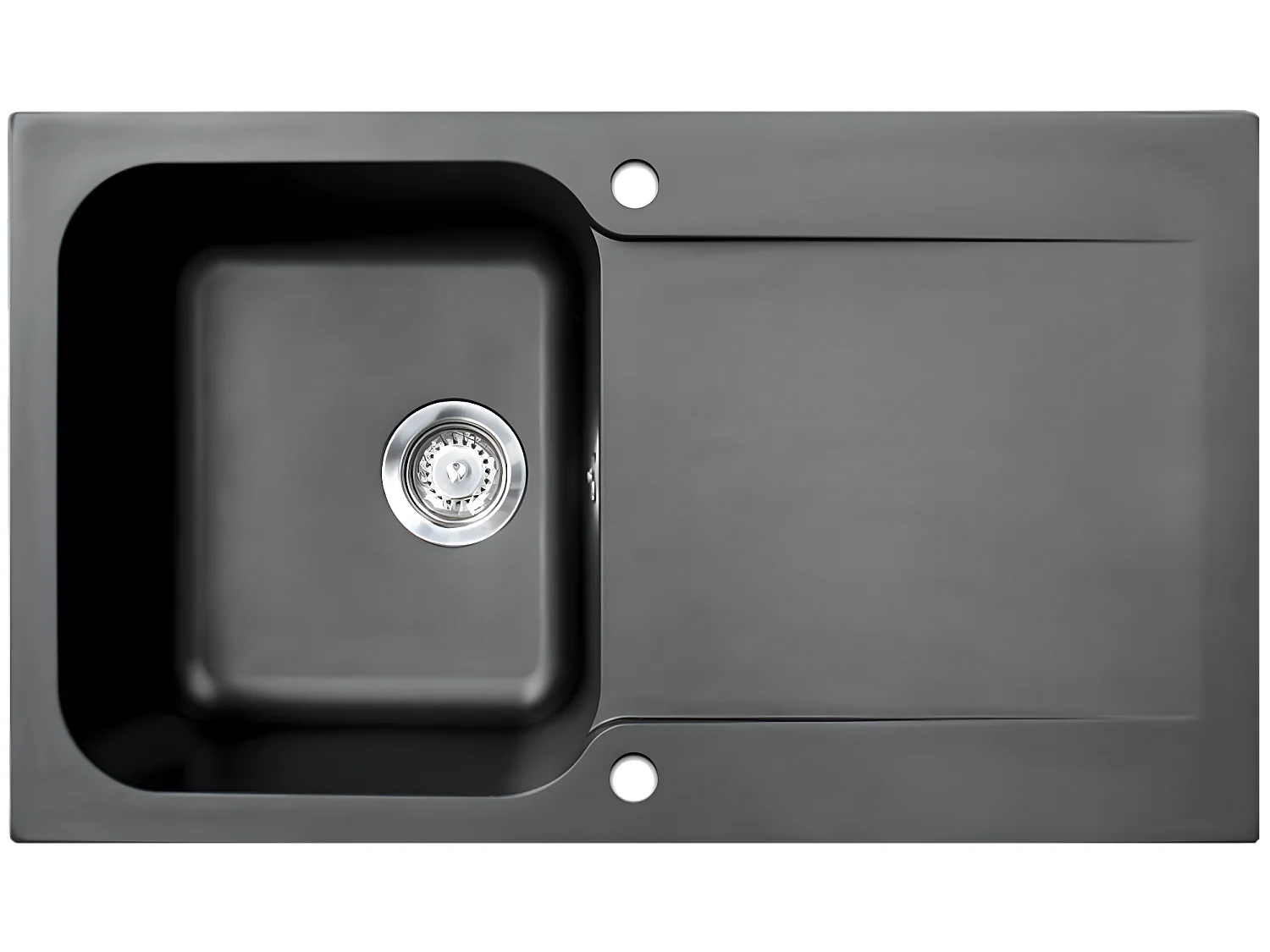 Lisse évier réversible 1 cuve 1 égouttoir en résine noir - Essebagno