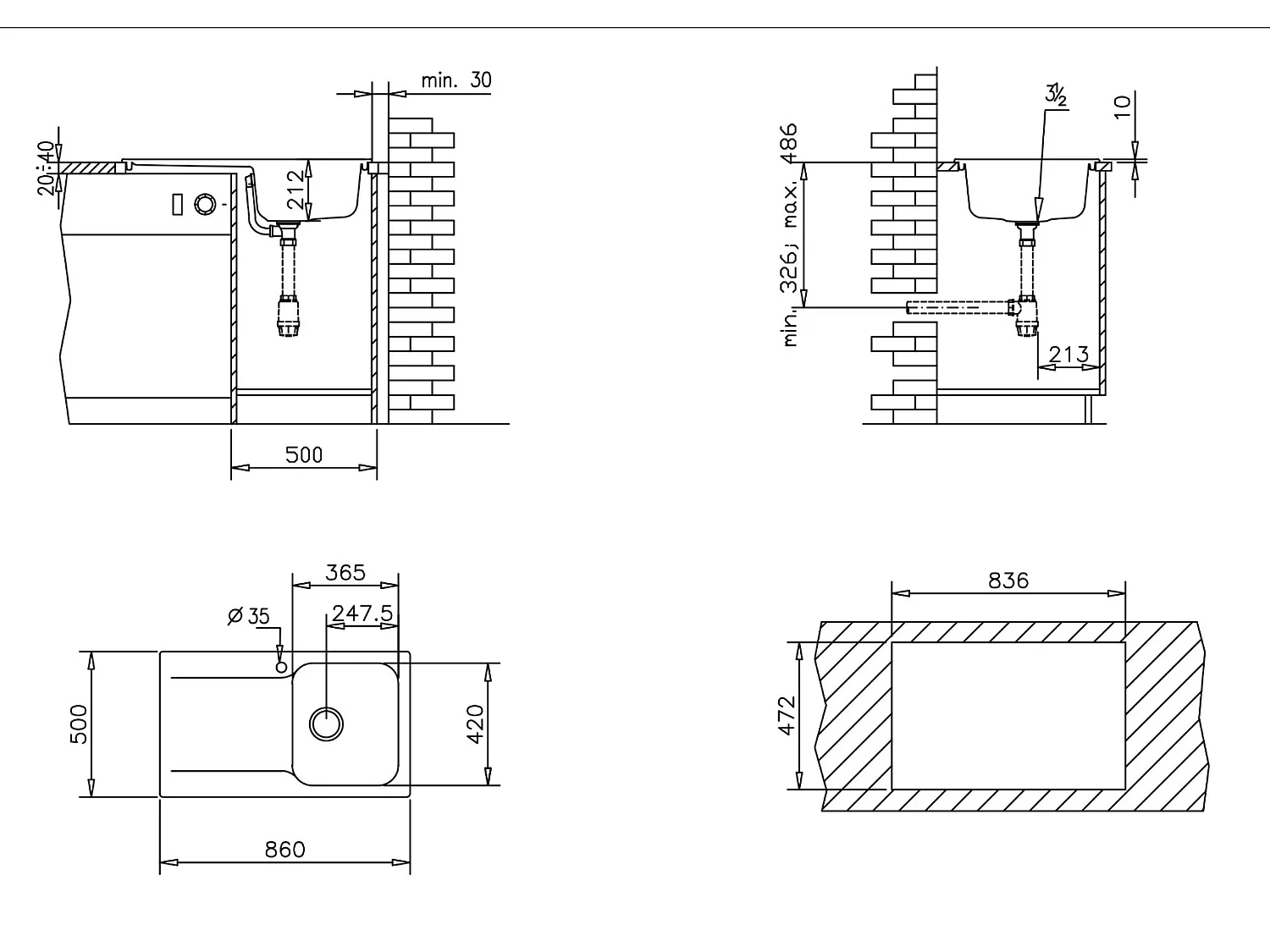 Lisse fregadero reversible 1 cubeta 1 escurridor en resina negra Essebagno