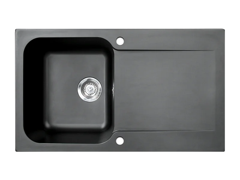 Lisse lavello reversibile 1 vasca 1 sgocciolatoio in resina nera Essebagno