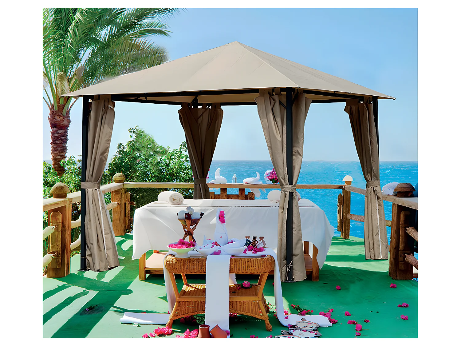 KHEFREN - Tonnelle 3x3m - Acier - Taupe