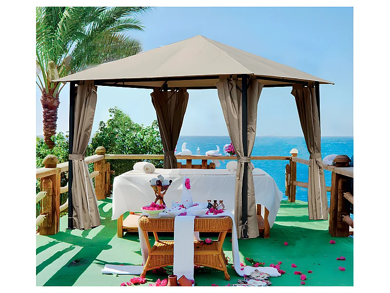 KHEFREN - Tonnelle 3x3m - Acier - Taupe