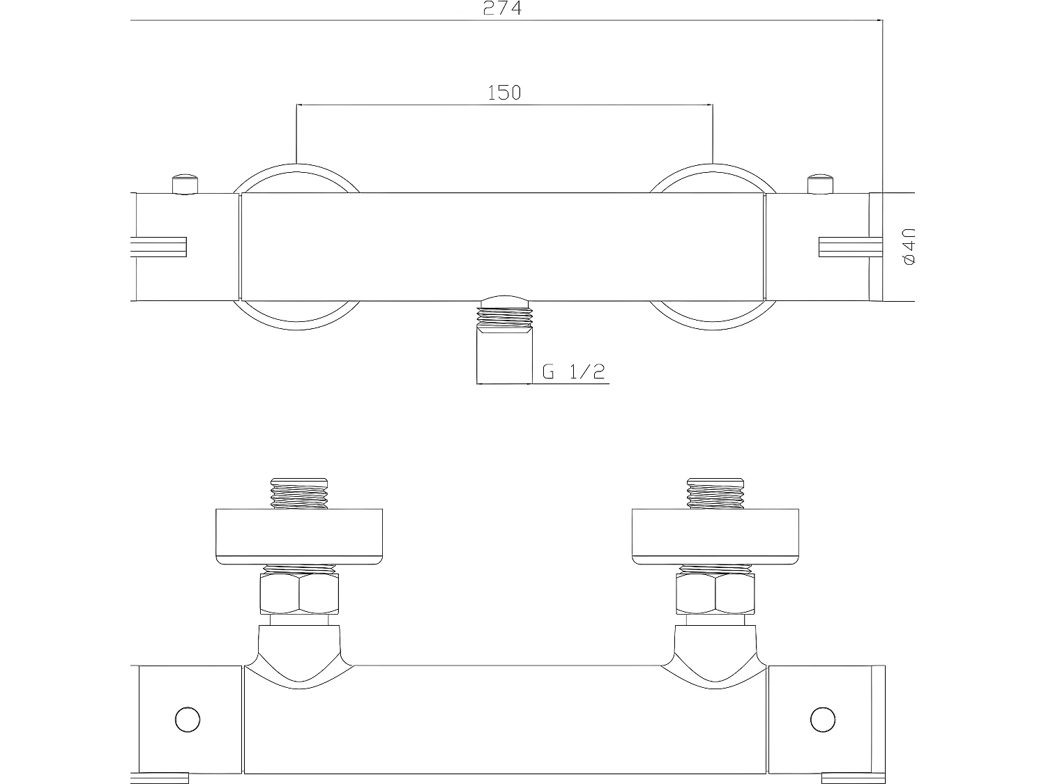 Grifo de ducha Oneo negro Essebagno