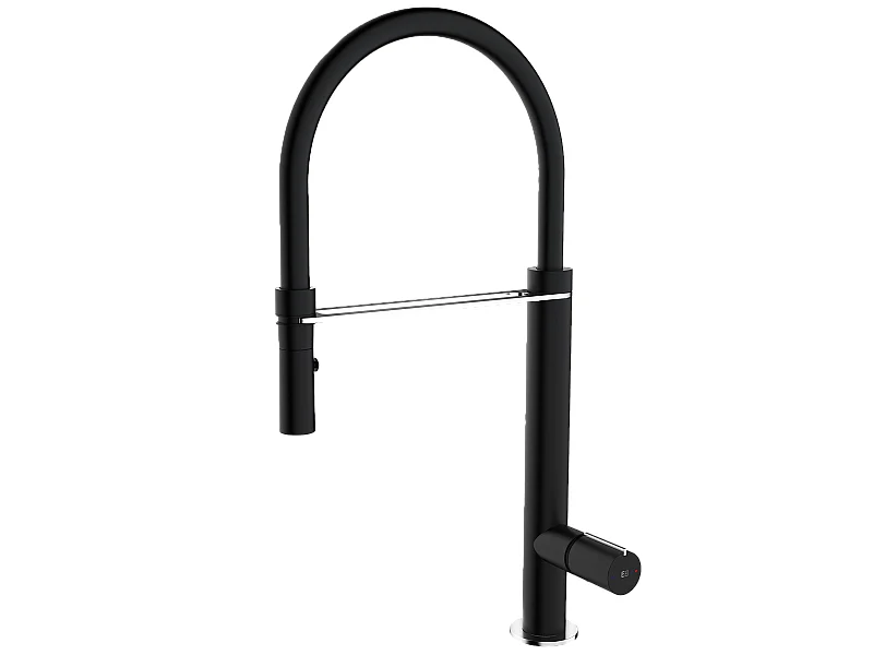 Exil Spültischmischer mit Handbrause in Schwarz und Edelstahloptik Essebagno