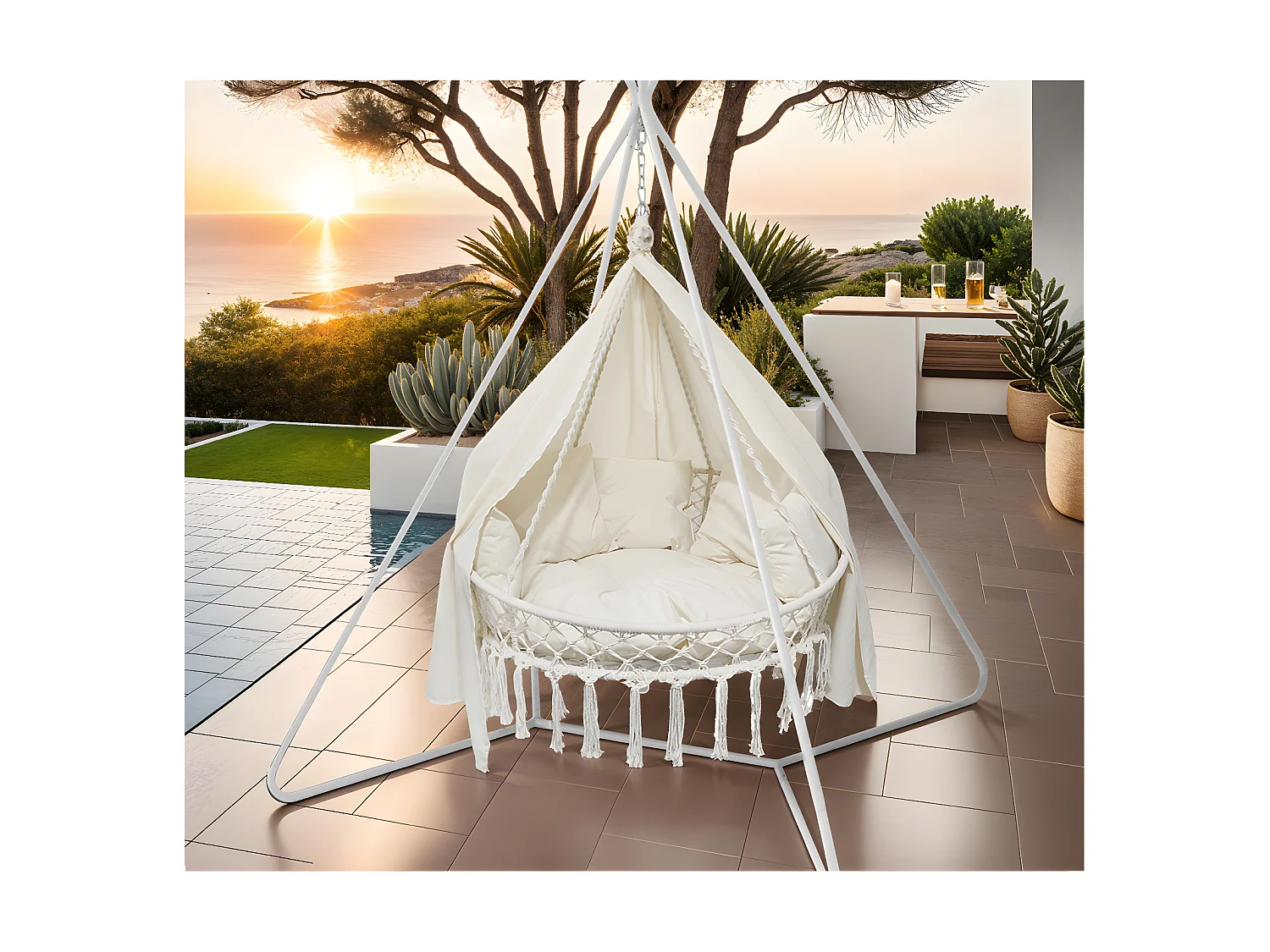 ACAPULCO - Fauteuil suspendu - Ecru