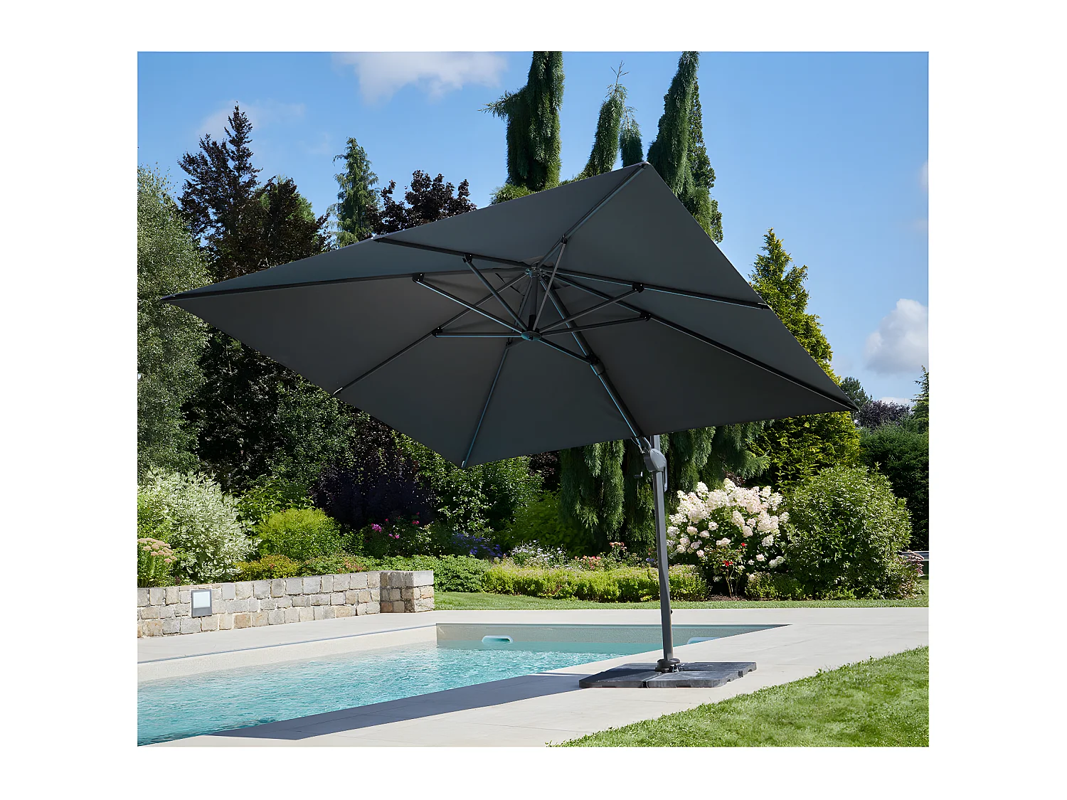 SUNKING - Parasol déporté 3x3m - Gris Anthracite