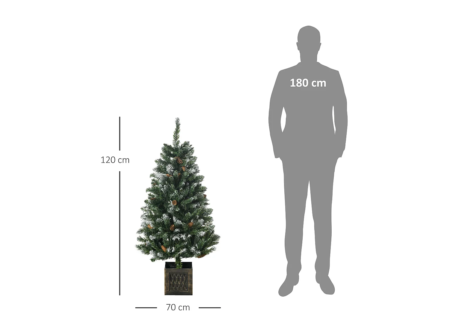 Árbol de navidad verde 70x70x120 cm HOMCOM