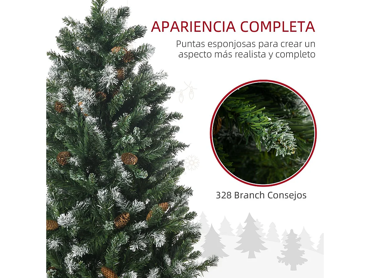 Árbol de navidad verde 70x70x120 cm HOMCOM