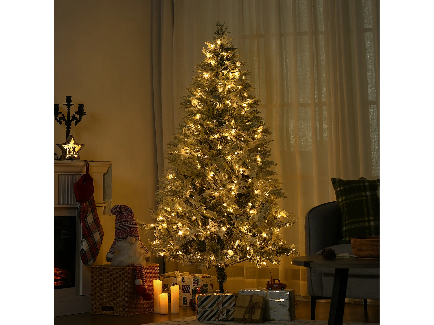 Árbol de navidad verde 105x105x180 cm HOMCOM