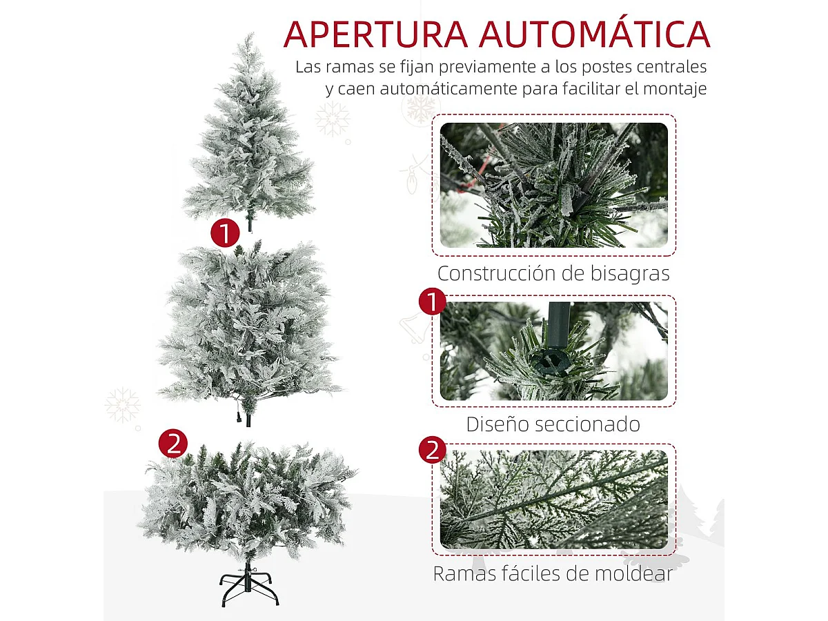 Árbol de navidad verde 105x105x180 cm HOMCOM