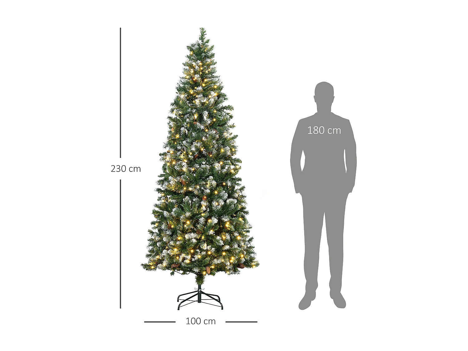 Árbol de navidad verde 100x100x230 cm HOMCOM