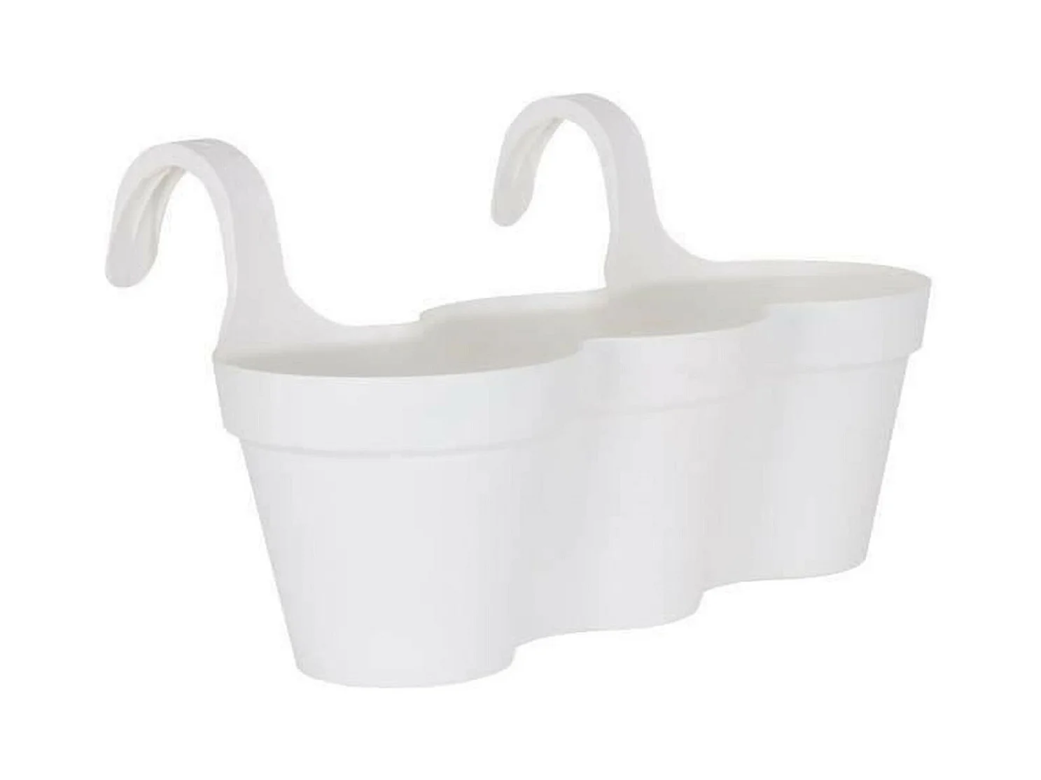 Triple pot de fleurs de balcon Capri 30,5 x 54 x 28 cm - 11 L - Blanc