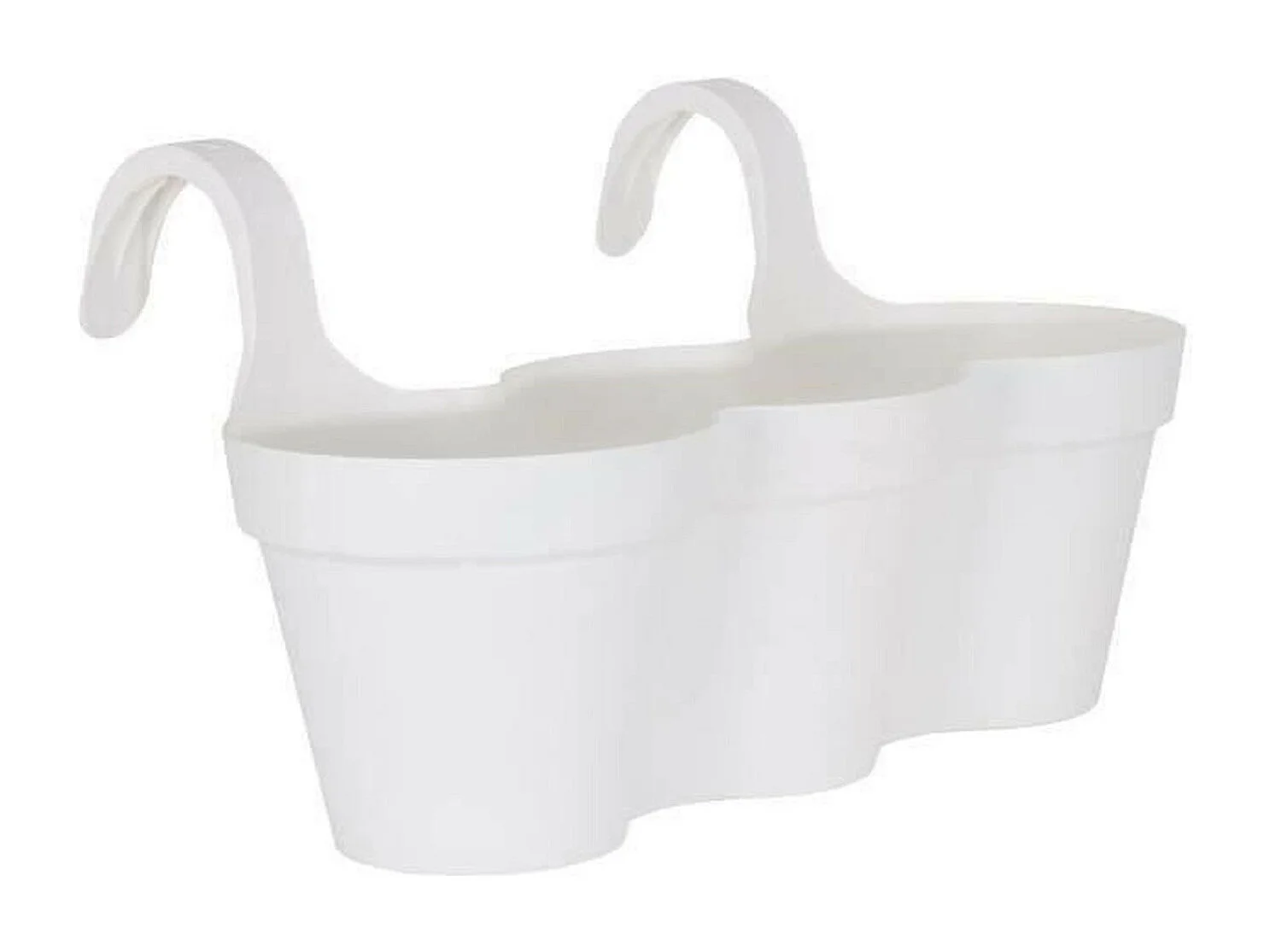 Dreifacher Balkonblumentopf Capri 30,5 x 54 x 28 cm - 11 L - Weiß