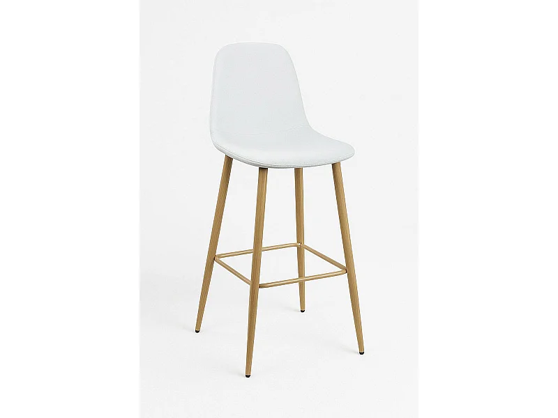 Lote de 2 Taburetes Teok Tela - Beige