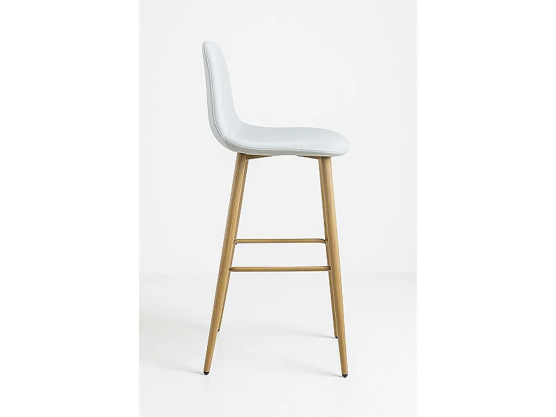 Lote de 2 Taburetes Teok Tela - Beige