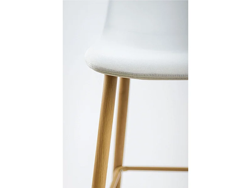 Lote de 6 Taburetes Teok Tela - Beige