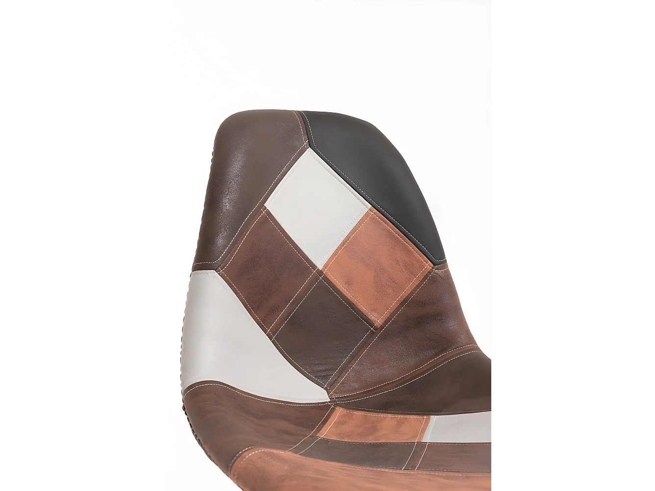 Packs Sillas Comedor - Pack 4 Sillas Kelen Patchwork Polipiel - Marrón