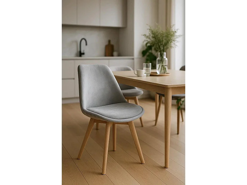 Sillas Comedor - Silla Synk Terciopelo - Gris claro