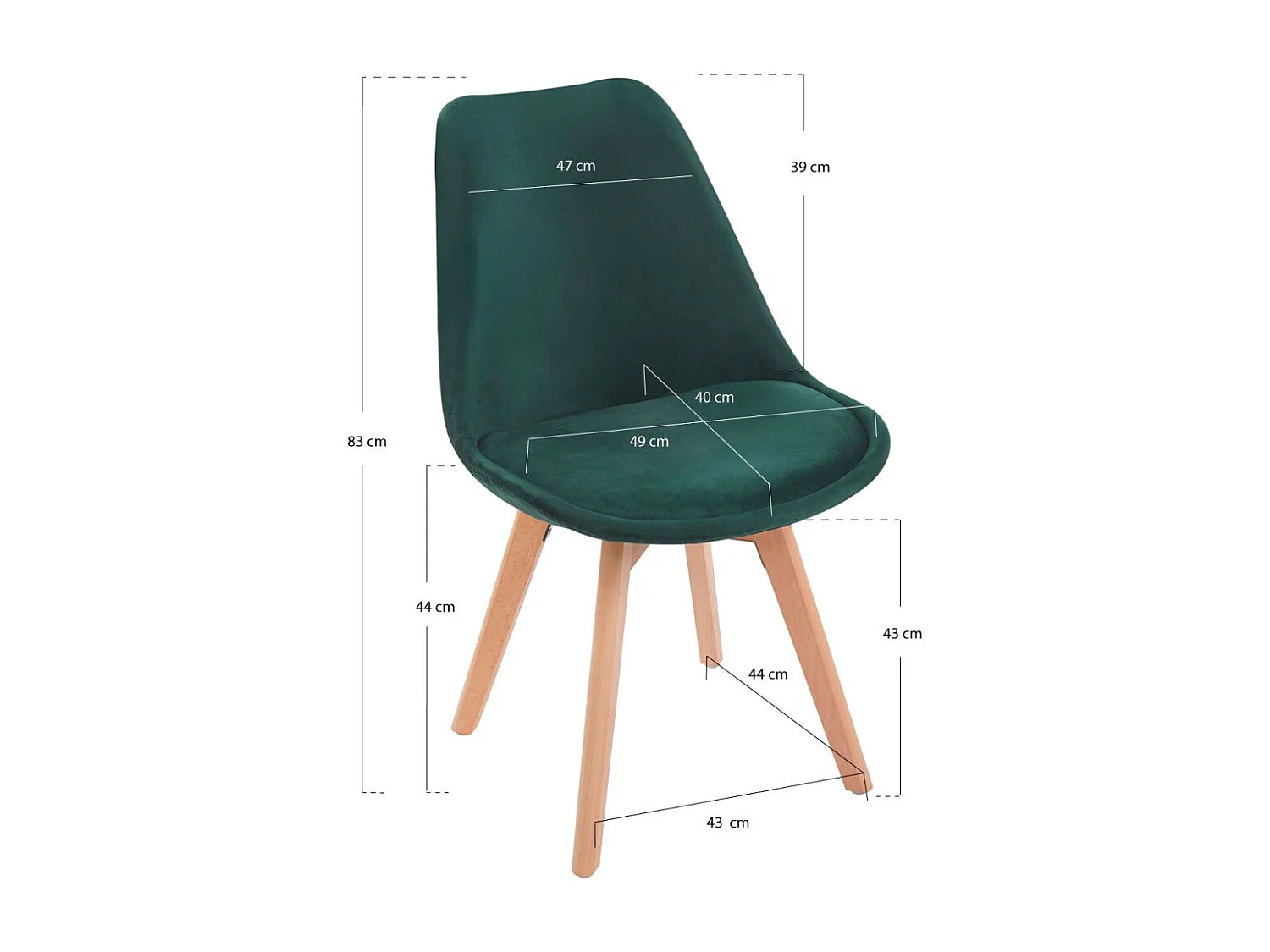 Sillas Comedor - Silla Synk Terciopelo - Verde