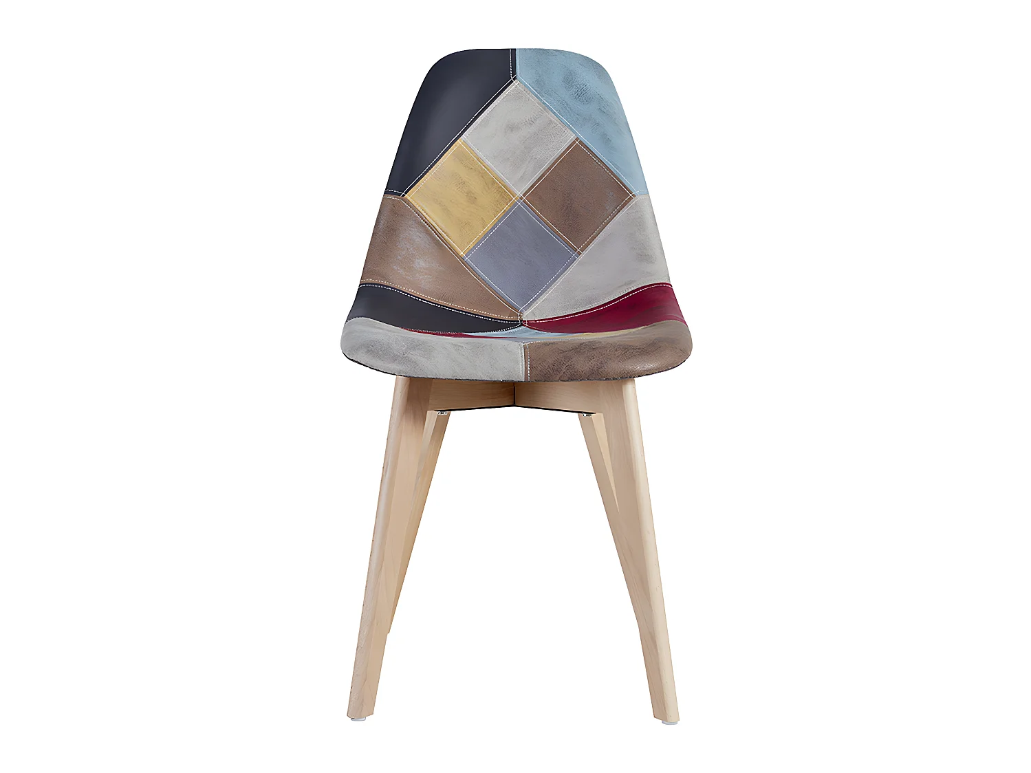 Packs Sillas Comedor - Pack 4 Sillas Kelen Patchwork Polipiel - Rojo