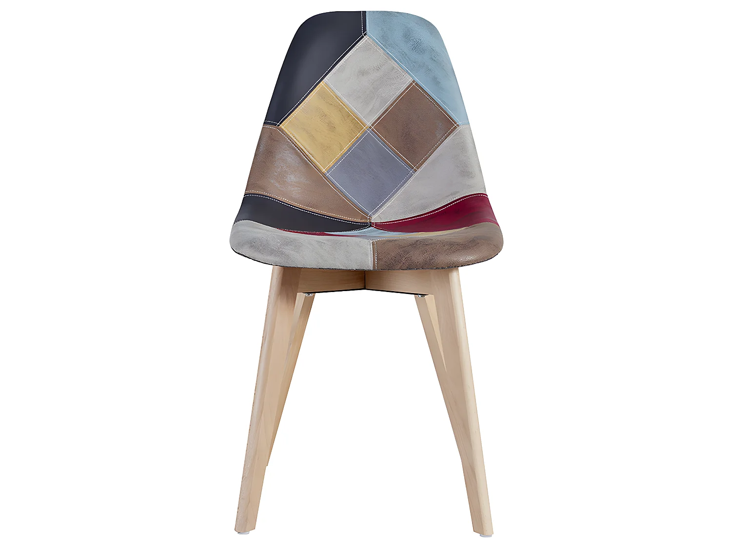 Packs Sillas Comedor - Pack 4 Sillas Kelen Patchwork Polipiel - Rojo