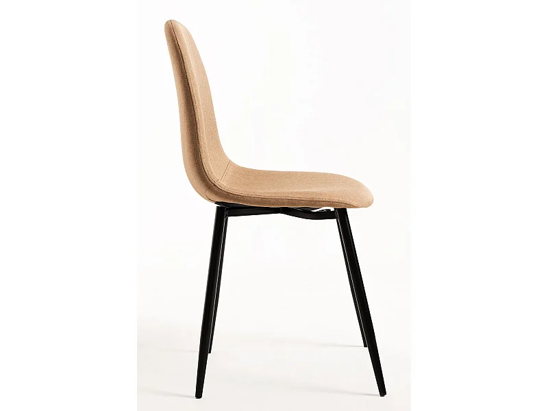 Sillas Comedor - Silla Black Teok Tela - Marrón arena