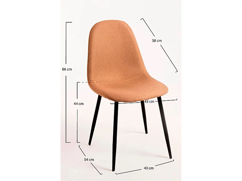 Sillas Comedor - Silla Black Teok Tela - Marrón arena