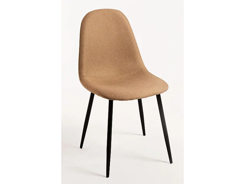 Sillas Comedor - Silla Black Teok Tela - Marrón arena