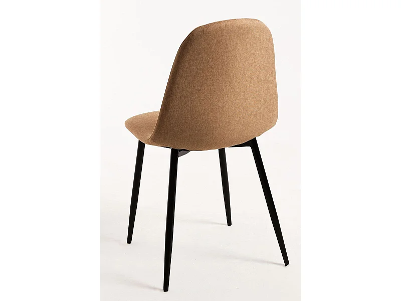 Sillas Comedor - Silla Black Teok Tela - Marrón arena