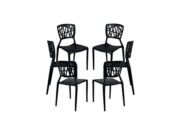 Packs Sillas Jardín - Pack 6 Sillas Delta - Negro