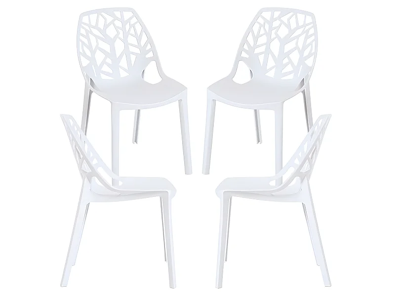 Packs Sillas - Pack 4 Sillas Hissar Polipropileno - Blanco