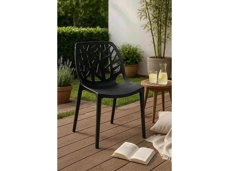 Sillas Jardín - Silla Hissar Polipropileno - Negro