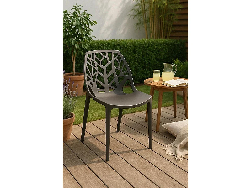 Sillas Jardín - Silla Hissar Polipropileno - Gris oscuro
