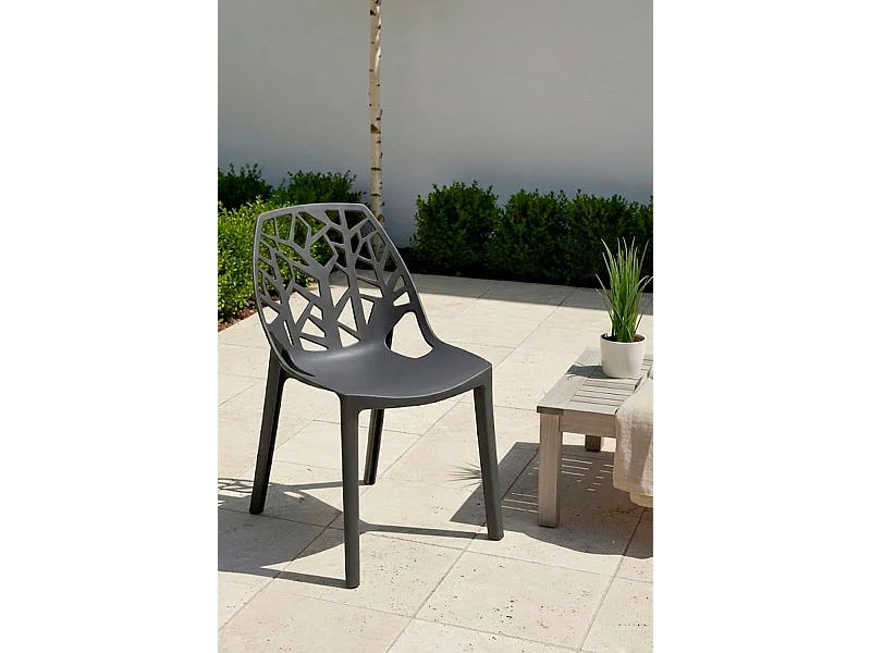 Sillas Jardín - Silla Hissar Polipropileno - Gris oscuro