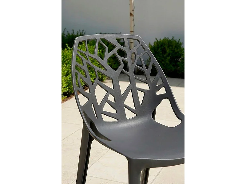 Sillas Jardín - Silla Hissar Polipropileno - Gris oscuro
