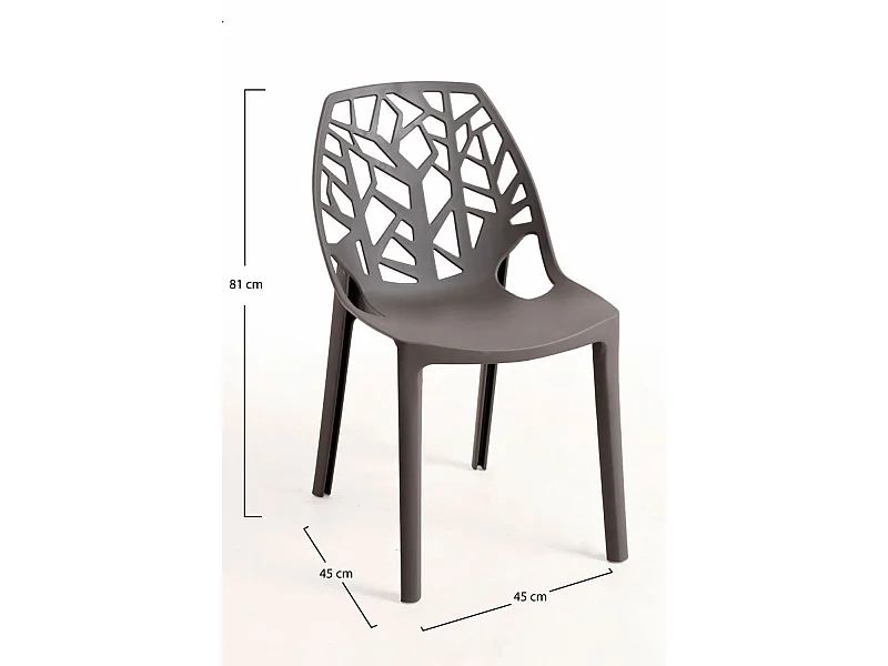 Sillas Jardín - Silla Hissar Polipropileno - Gris oscuro