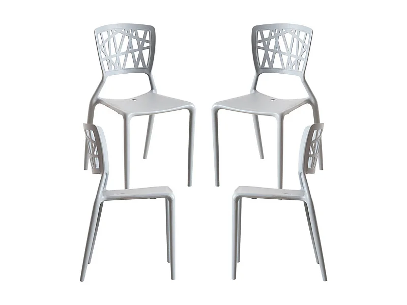 Packs Sillas Jardín - Pack 4 Sillas Delta - Gris claro