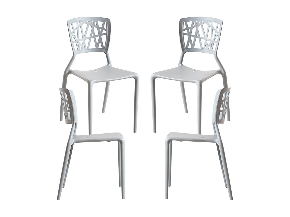 Packs Sillas Jardín - Pack 4 Sillas Delta - Gris claro