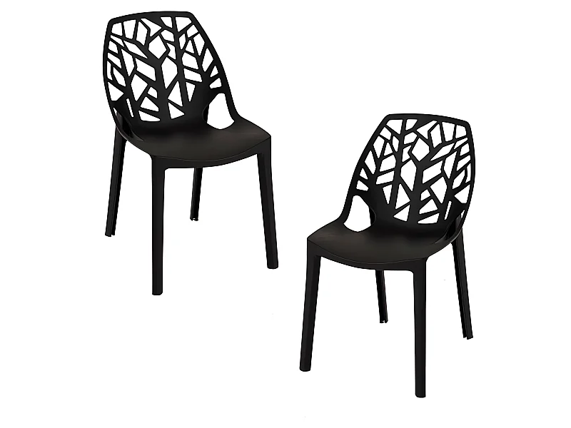 Packs Sillas - Pack 2 Sillas Hissar Polipropileno - Negro