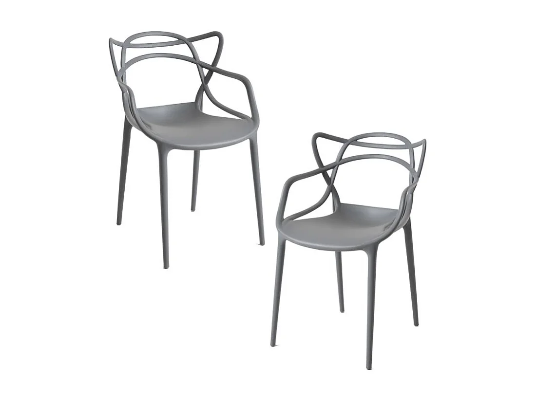 Packs Sillas Jardín - Pack 2 Sillas Korme - Gris oscuro