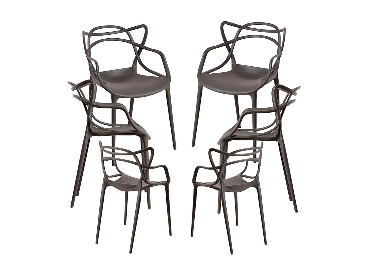 Packs Sillas Jardín - Pack 6 Sillas Korme - Gris oscuro