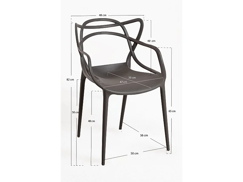 Packs Sillas Jardín - Pack 6 Sillas Korme - Gris oscuro