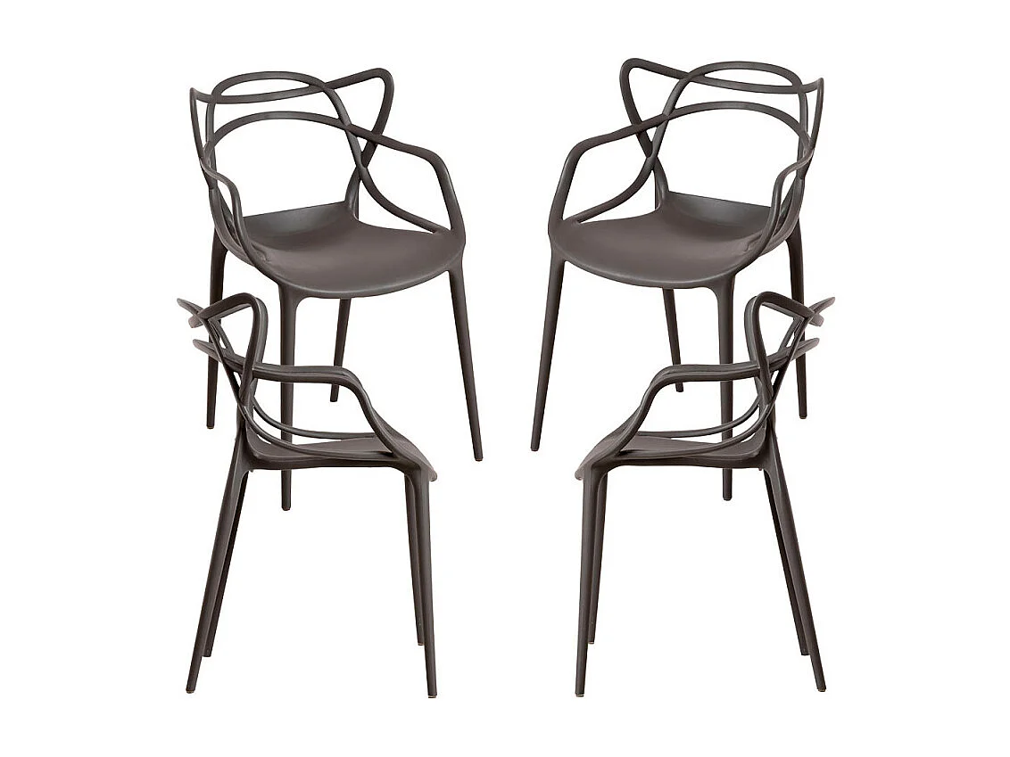 Packs Sillas Jardín - Pack 4 Sillas Korme - Gris oscuro