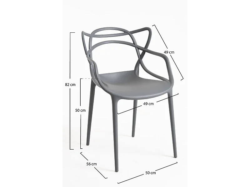 Packs Sillas Jardín - Pack 4 Sillas Korme - Gris oscuro