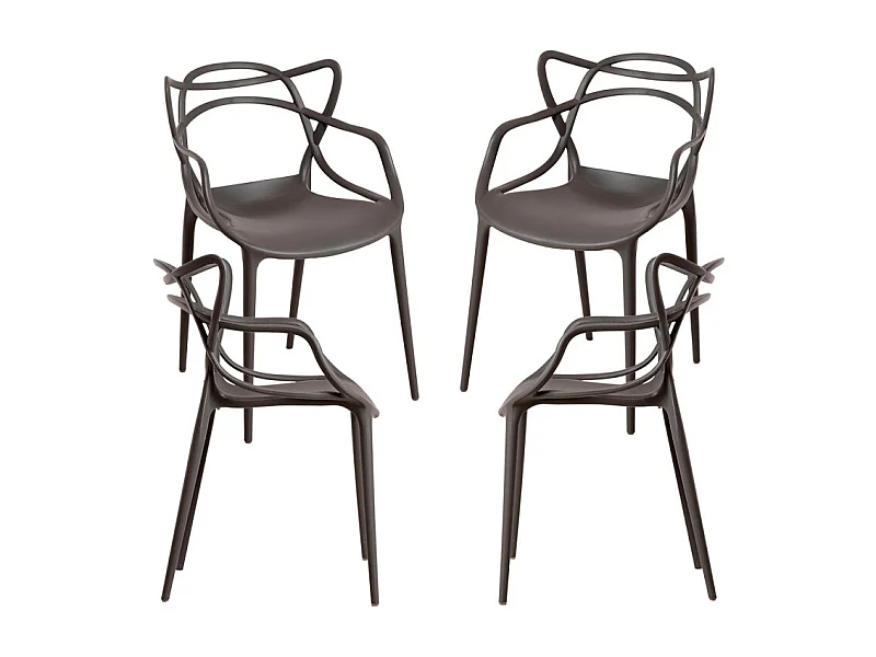 Packs Sillas Jardín - Pack 4 Sillas Korme - Gris oscuro